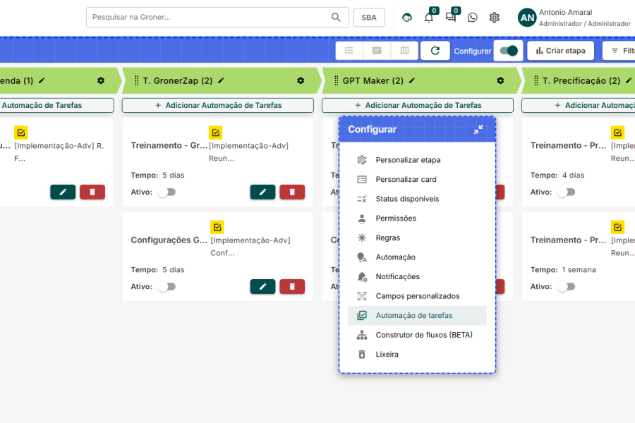 Groner - Fluxos e processos de automações